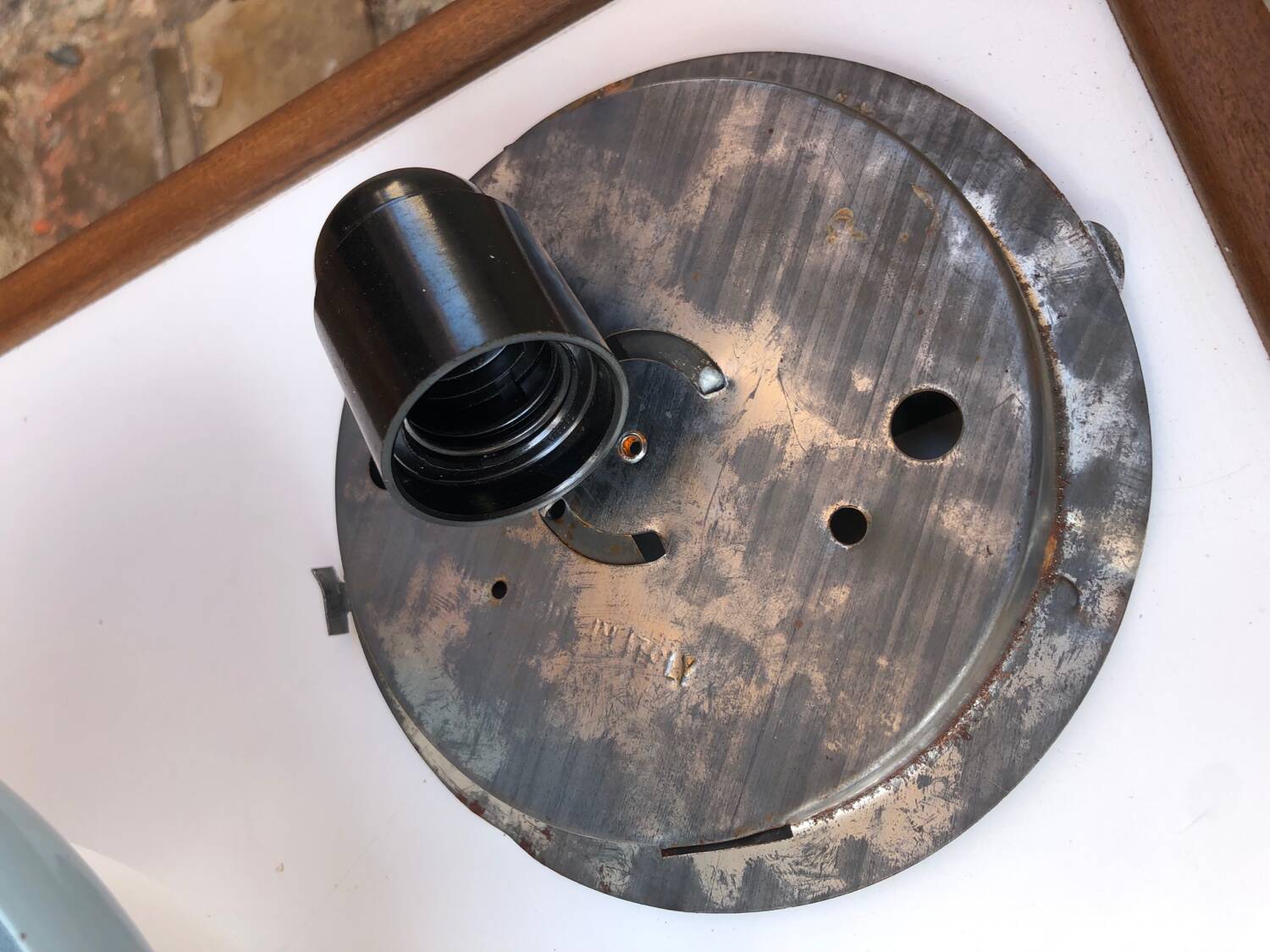 Wall or ceiling light in metal and glass