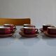 Set of 6 Apilco cups ** Rare colour Bordeaux or Burgundy **