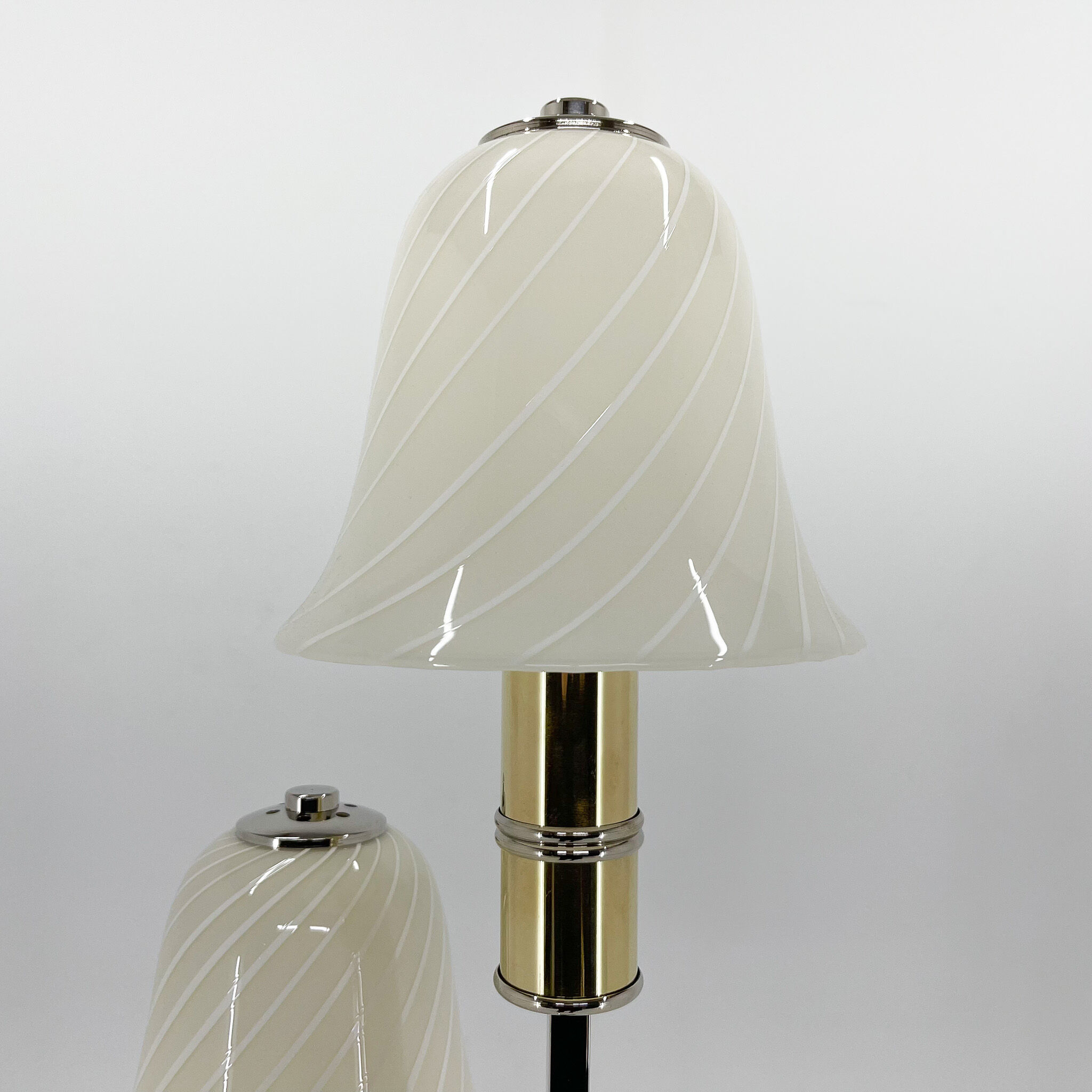 Italian Chrome & Murano Glass 'Magic Mushrooms' Floor Lamp, 1970's