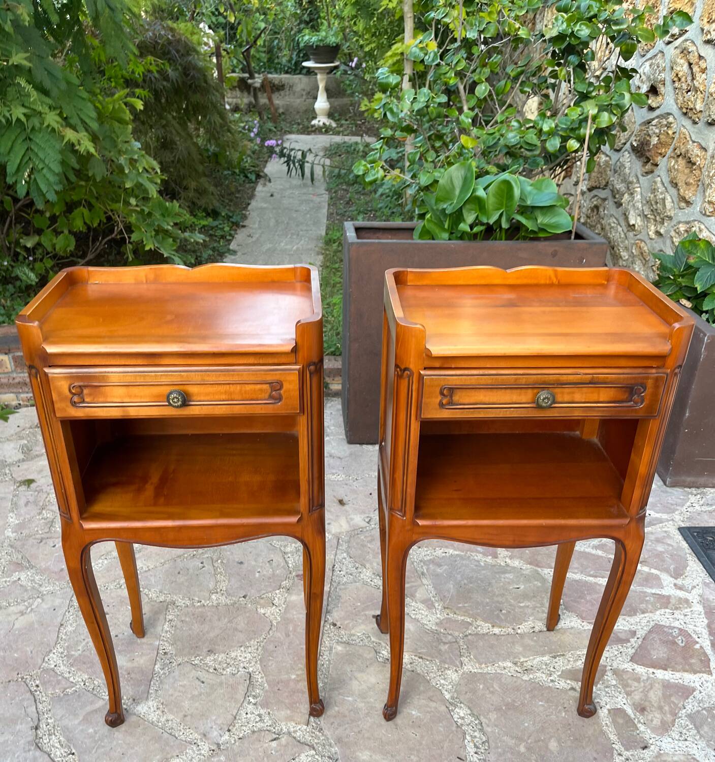Pair of cherry bedside tables
