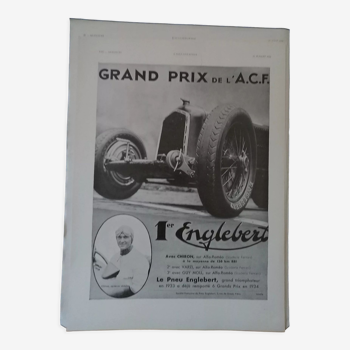 Une publicité papier pneu Englebert