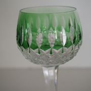 Verre en cristal –   roemer vert - saint-louis - pointe de couleur verte