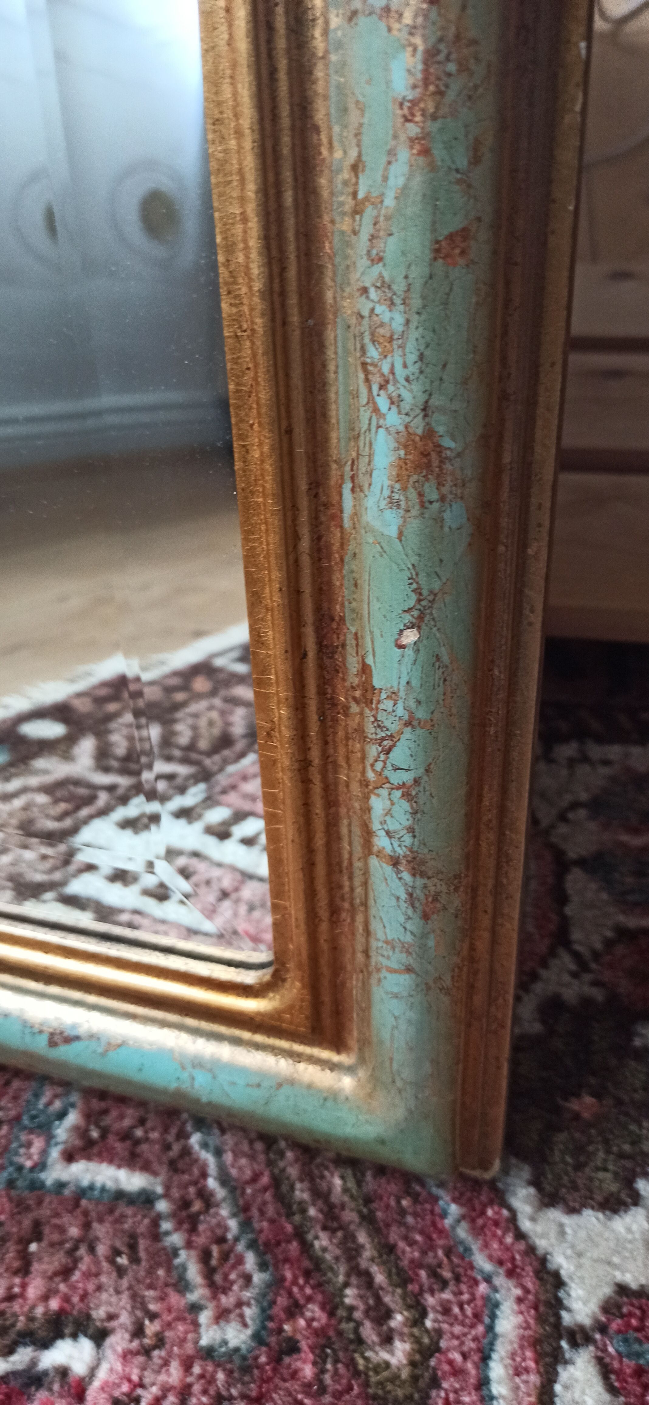 Decorative antique mirror marble effect 52x70cm