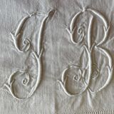 Old linen / cotton sheet. embroidered
