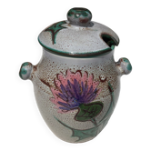 Vallauris Thistles covered pot for condiments
