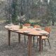 Oval solid wood dining table