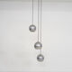 Set of three metal globes light, The Netherlands 1960's