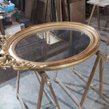 Pediment mirror in gold medallion with gold leaf 1840