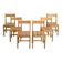 Set of six solid pine chairs by Maison Regain.