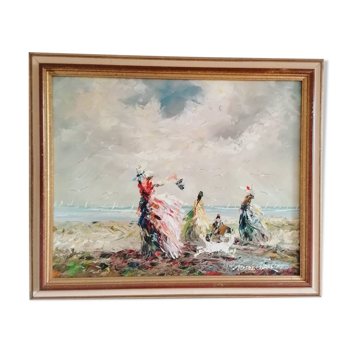 Oil on canvas, Marie Charlot, 1900 Victorian style / women / sea
