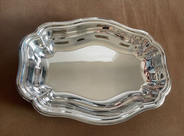 Silver metal bread basket Louis XV style