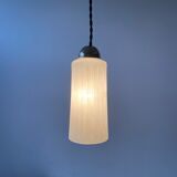 Pair of vintage glass pendant lamps