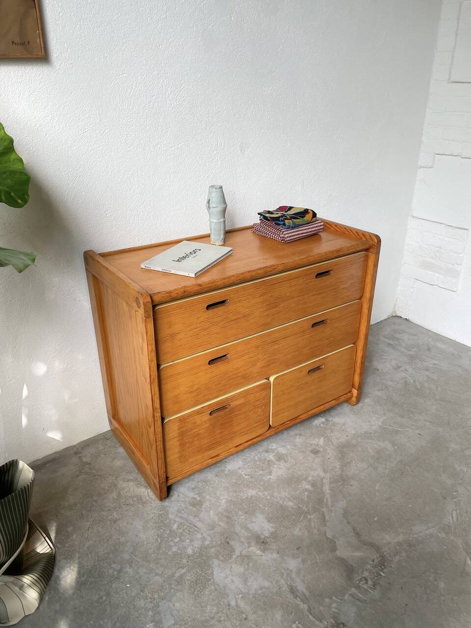 1980s pine chest of drawers