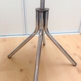 Swivel chair in chromed metal and skai brown years 60-70