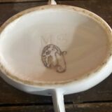 Double Sauce Boat Antique Gras & Maigre White Porcelain #D907