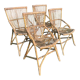 4 vintage rattan chairs 1950