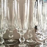 Set 12 flutes with crystalline cut champagne