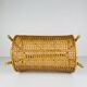 Vintage bamboo and Vienna straw magazine rack, Italy, 1960s.