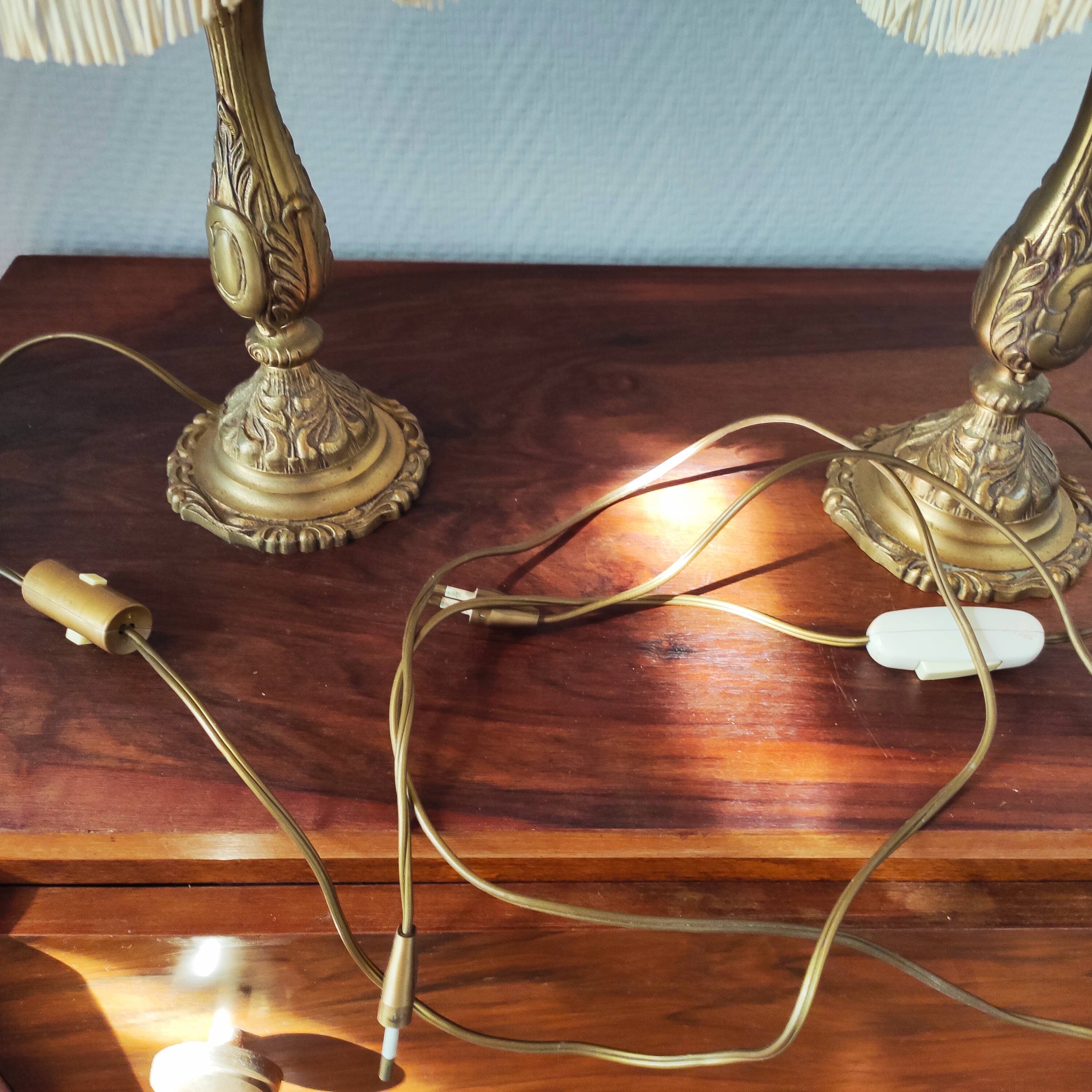 Pair of classic brass lamps from the 1950s
