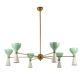 Radiant diablo-shaped chandelier with 12 lights. Contemporary.