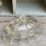 Vintage glass butter tray