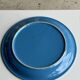 Set of 2 sky blue plates, one slotted