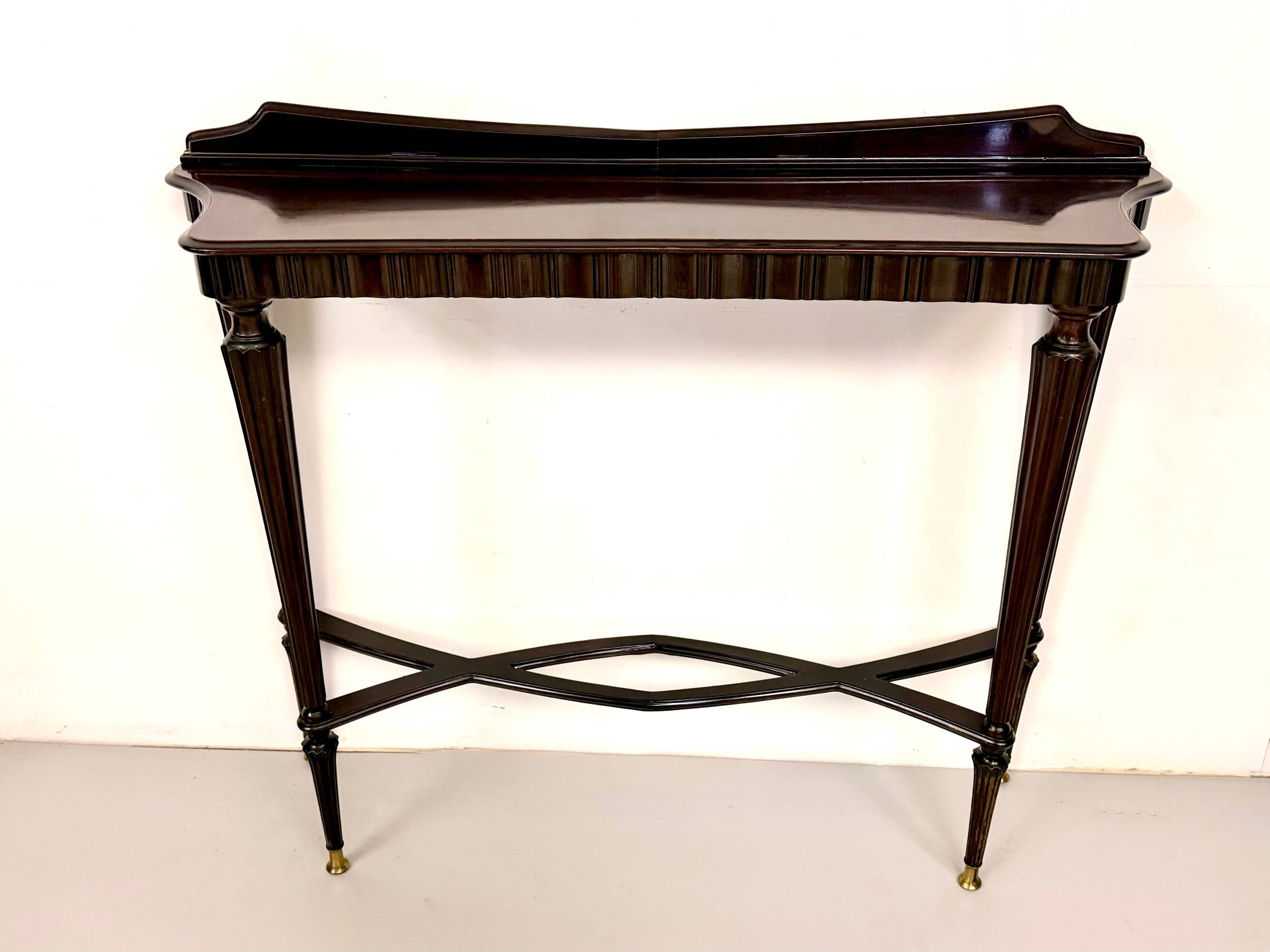 Ebonized Beech Console Table, Vintage 1960s Italian Design, Excellent