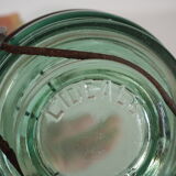 Green "ideale" glass canning jar