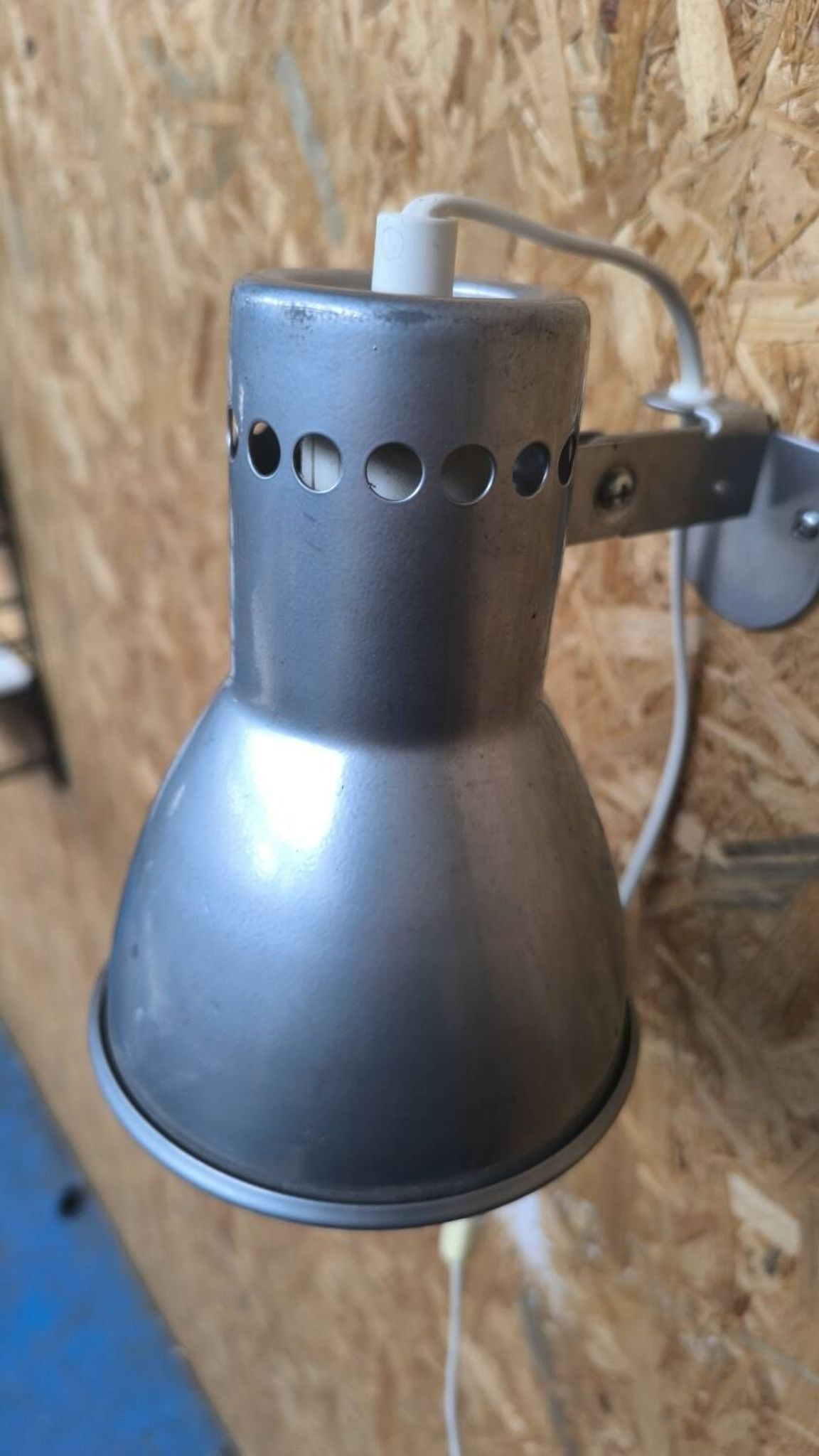 Vintage brushed aluminum wall light