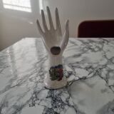 Iridescent white vintage bud vase