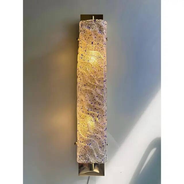 Gold Wall Sconces with Blue Graniglia Murano Glass by Simoeng for Simoeng