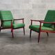 Pair of green armchairs by Jiri Jiroutek for Interier Praha 1960