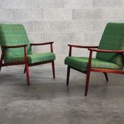 Pair of green armchairs by Jiri Jiroutek for Interier Praha 1960