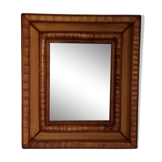 Miroir mural en rotin, osier et bois