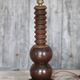 Wood lamp, turned wooden lamp base, table lamp, living room lamp.