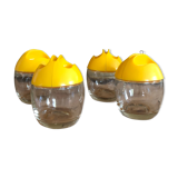 Cooked vintage Pyrex eggs