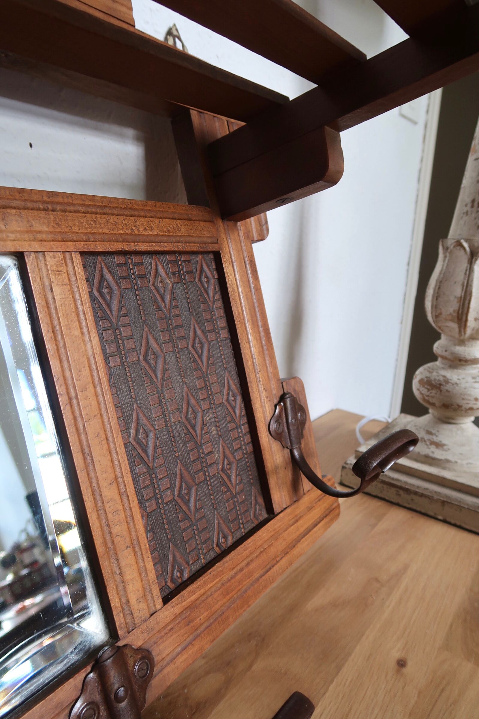 Art Deco wall coat rack