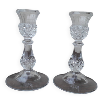 Pair of crystal candlesticks
