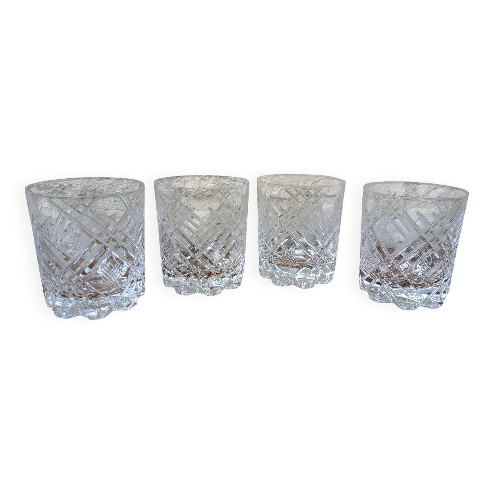 Set of 4 cut crystal whisky glasses from Cristal de Vannes