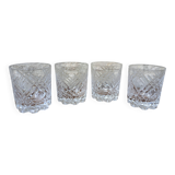 Set of 4 cut crystal whisky glasses from Cristal de Vannes