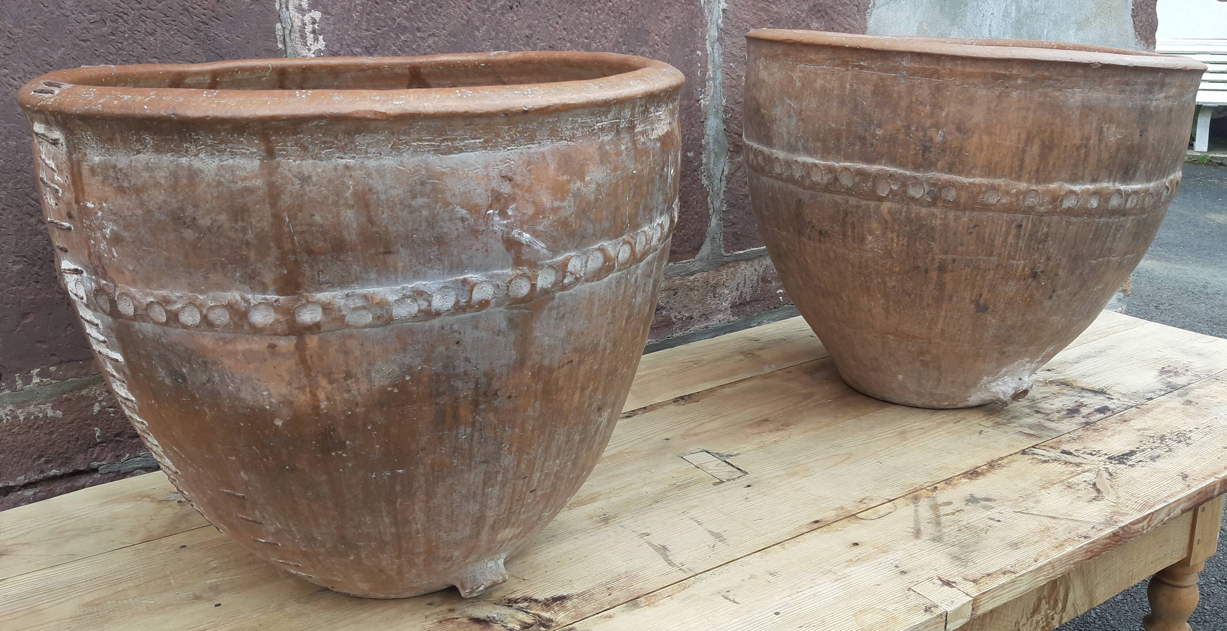 Paire de jarres ("cocios" ou "barreños"), Espagne, 18ème siècle.