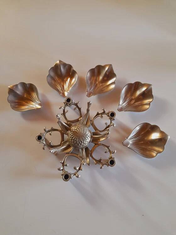 Silver-plated flower ashtray 1970