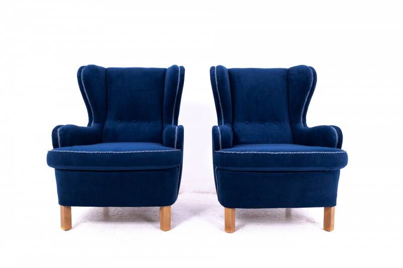 Wingback armchairs, Northern Europe, mid-20th century.