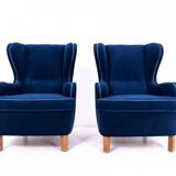 Wingback armchairs, Northern Europe, mid-20th century.