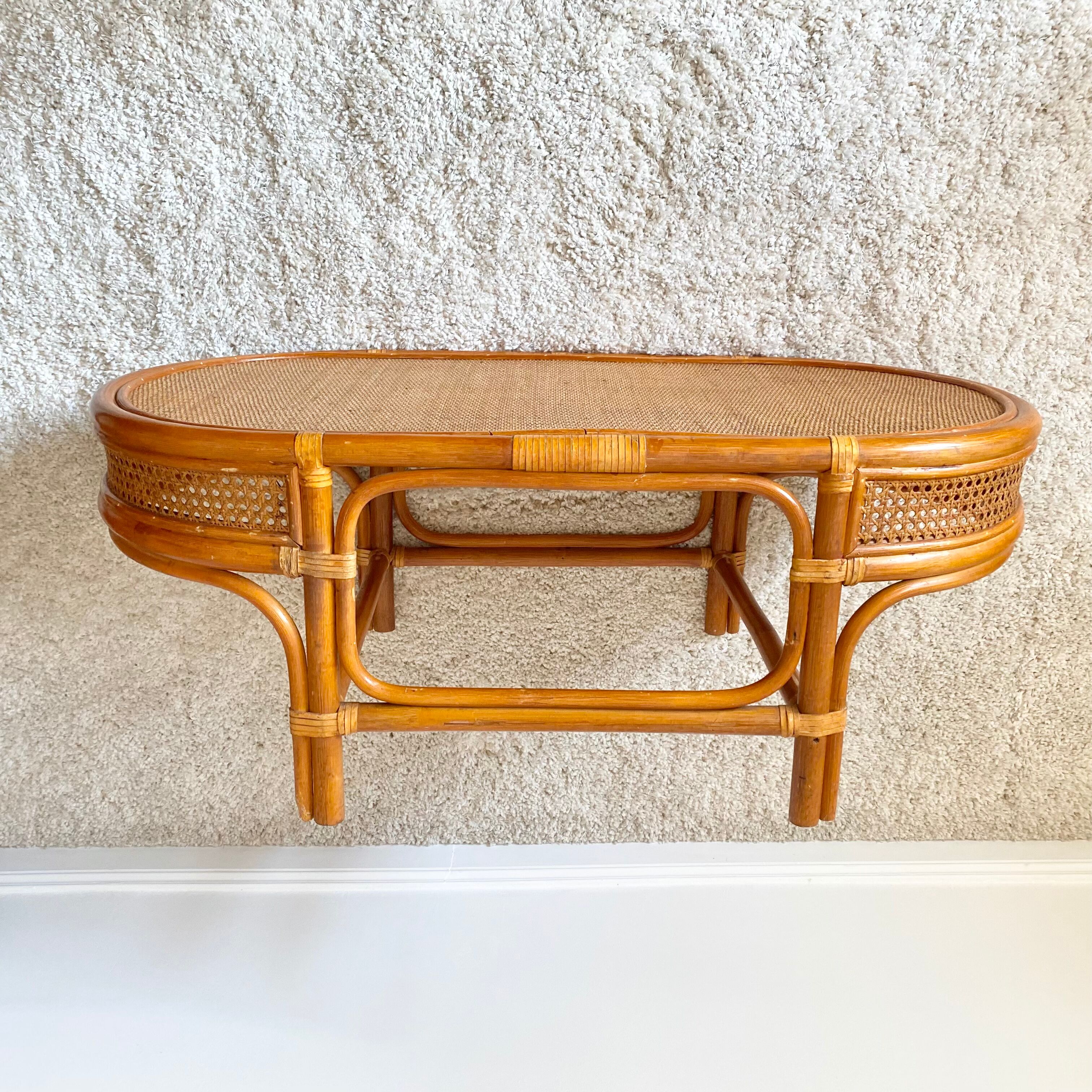 Vintage rattan coffee table
