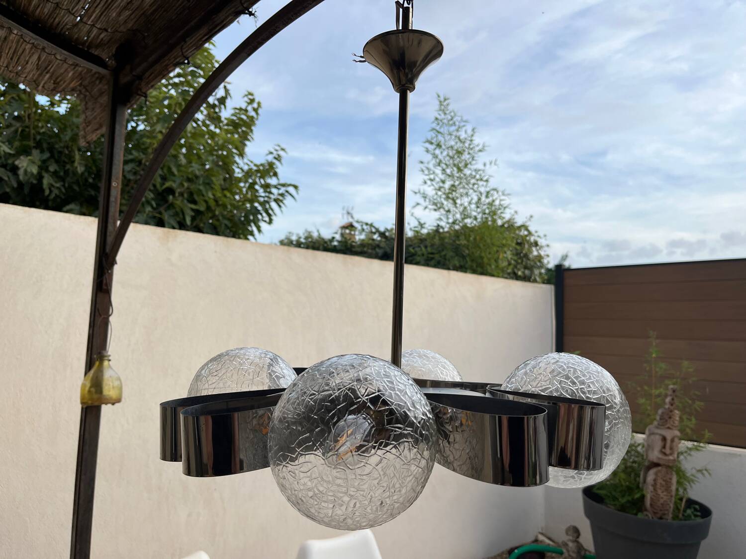 Chrome chandelier Space age 70s