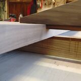 Exceptional dining table in solid walnut.