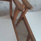 Paire de fauteuil pieds compas années 50.