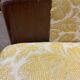 Vintage wooden sofa / armchair with yellow accent