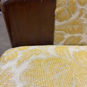 Vintage wooden sofa / armchair with yellow accent